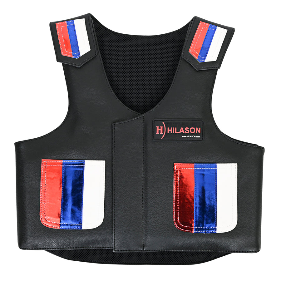 Hilason Kids Junior Youth Bull Riding Pro Rodeo Leather Protective Vest - Uhorse