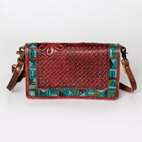 American Darling ORGANISER Upcycled Wool Genuine Leather women bag western handbag purse