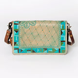 American Darling ORGANISER Upcycled Wool Genuine Leather women bag western handbag purse