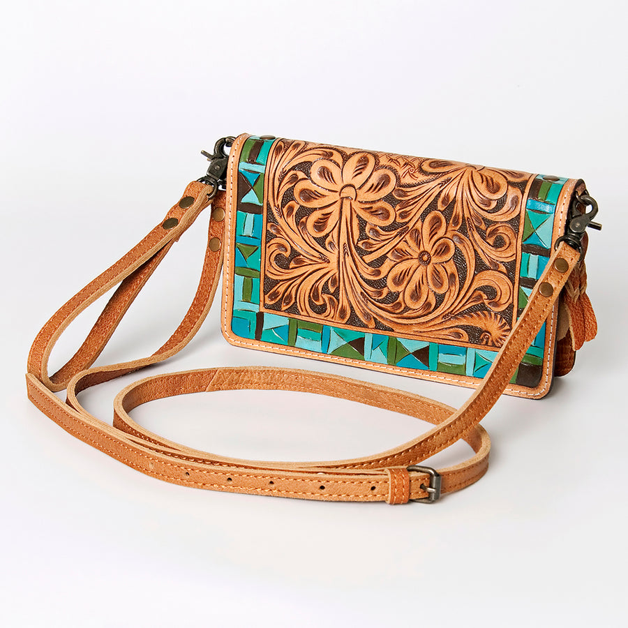 American Darling Hand Tooled Leather Organiser Bag - Uhorse