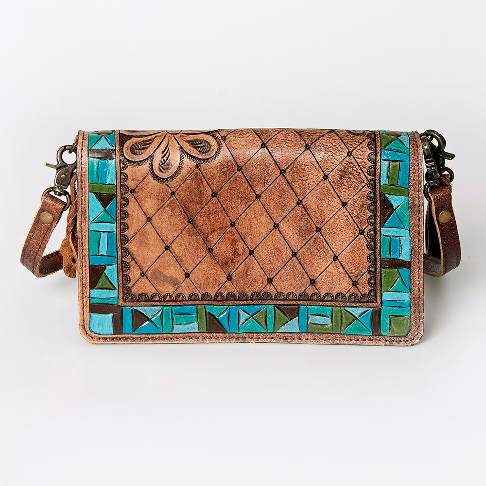 American Darling ORGANISER Upcycled Wool Genuine Leather women bag western handbag purse