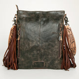 American Darling ADBGS192V Messenger Hand Tooled Hair On Genuine Leather Women Bag Western Handbag Purse