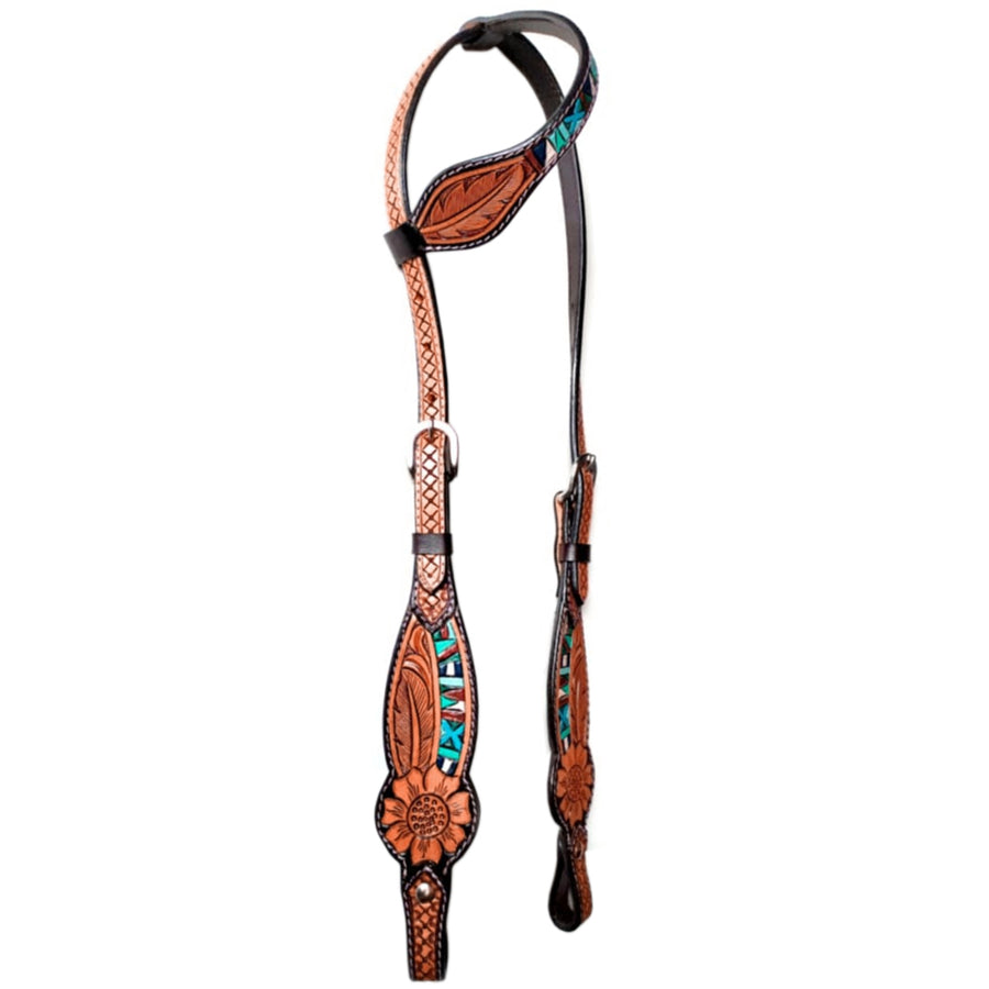 Bar H Equine Genuine Western American Leather Horse One Ear Headstall - Uhorse