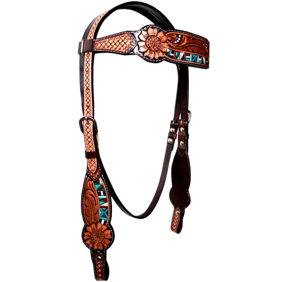 Bar H Equine Genuine Western American Leather Horse Headstall - Uhorse