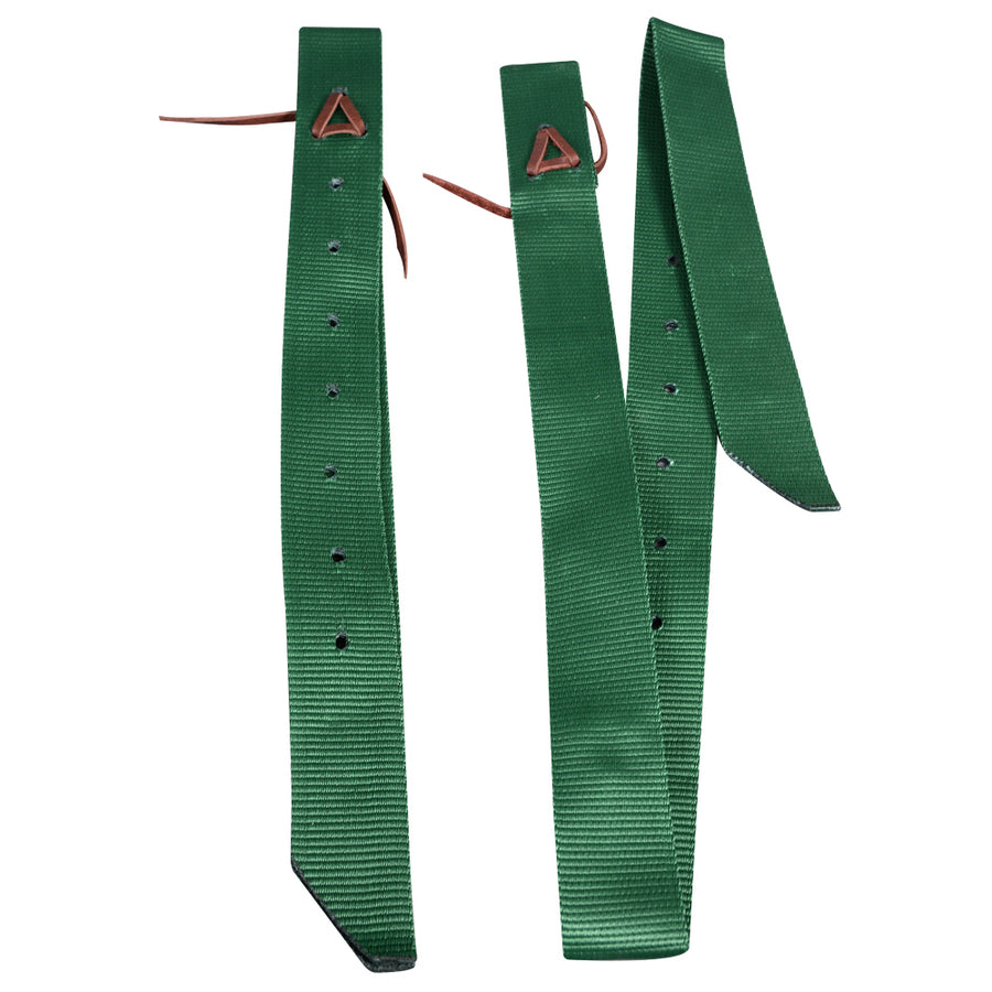 Hilason Single Nylon Cinch Tie Strap And Off Billet Set Green - Uhorse