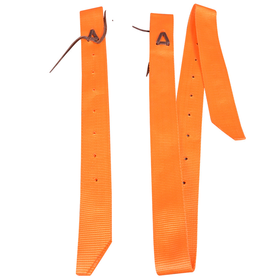 Hilason Single Nylon Cinch Tie Strap And Off Billet Set Orange - Uhorse