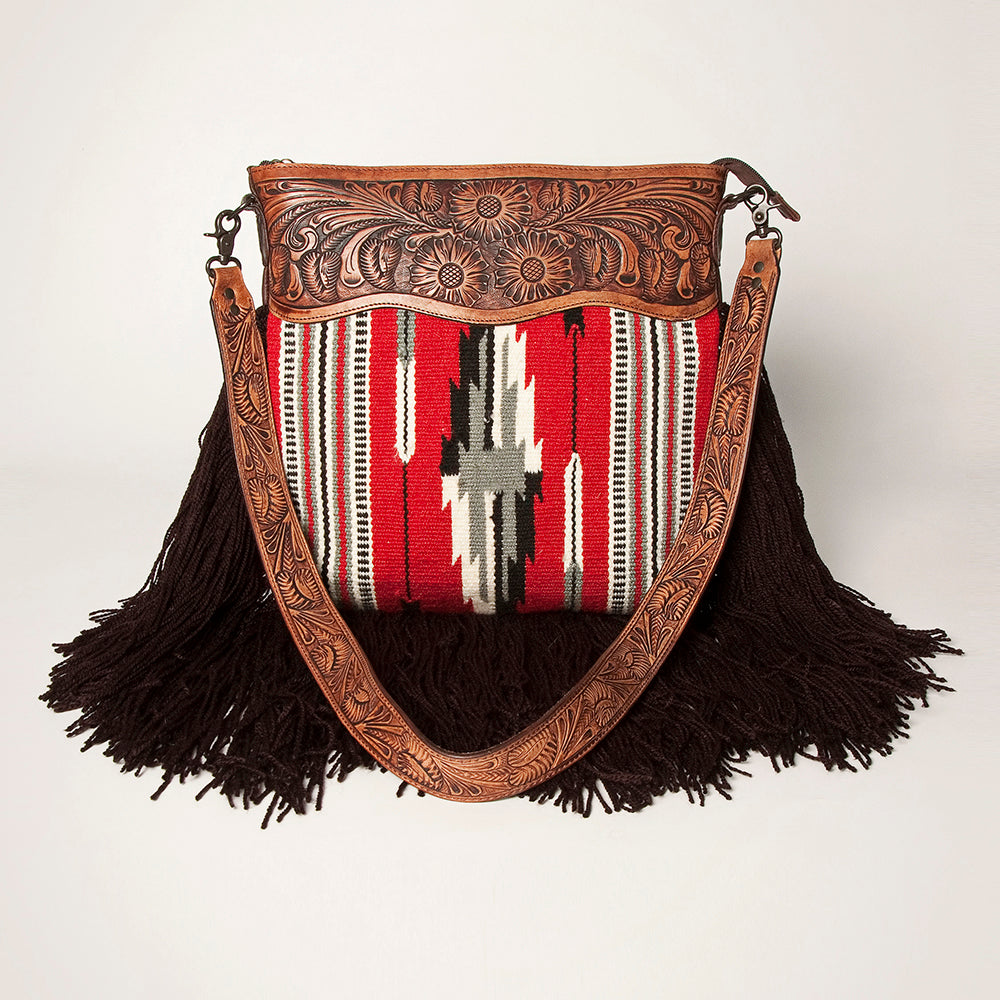 American Darling Large Crossbody Hand Tooled Saddle Blanket Genuine Leather Women Bag Western Handbag Purse