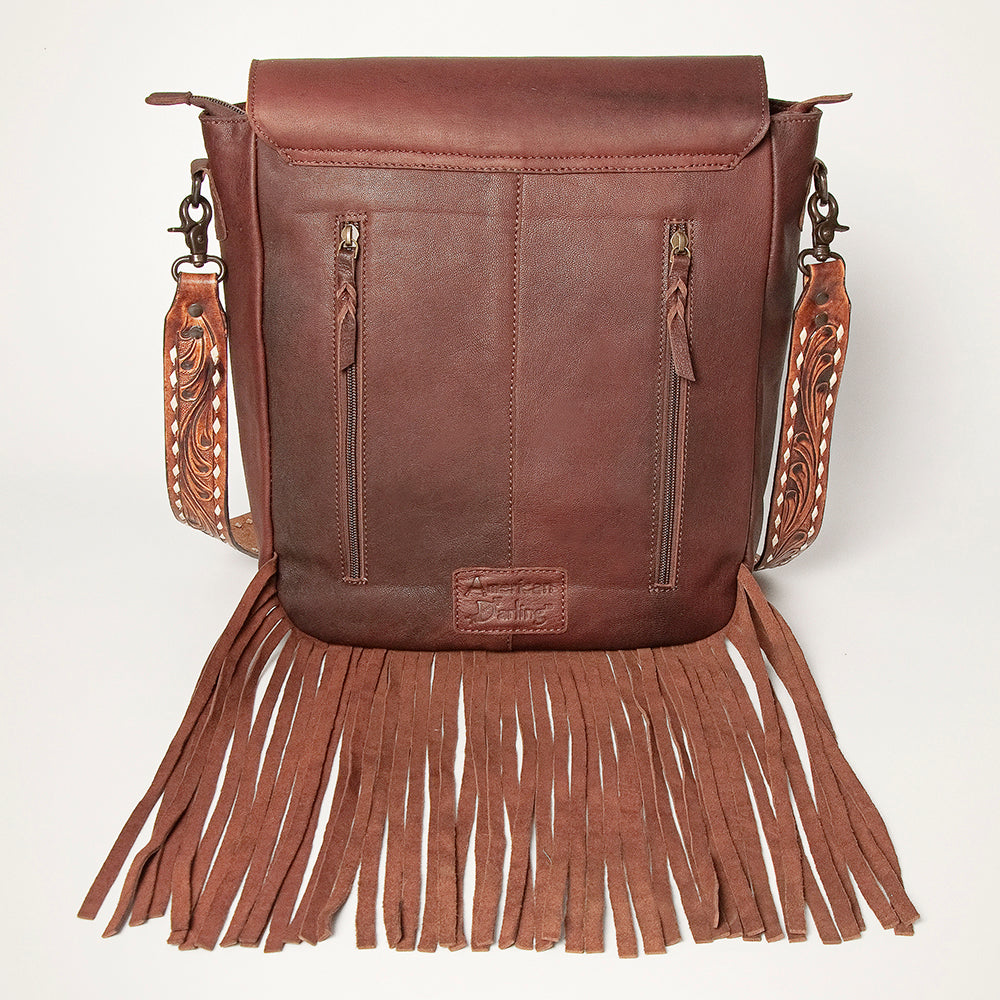 American Darling Cross Body Hand Tooled Hair on-Genuine Leather Western Women Bag Handbag Purse | Crossbody for Cute
