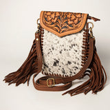 American Darling ADBGA256 Cell Phone Holder Hand Tooled Hair-On Genuine Leather Women Bag Western Handbag Purse