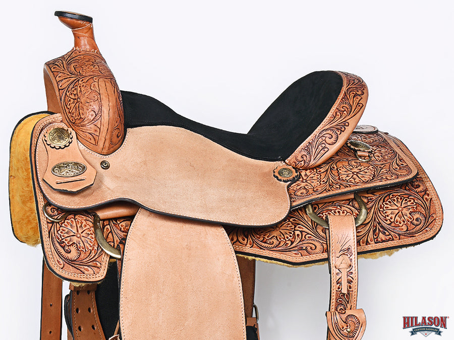 HILASON Western Horse Saddle Leather Ranch Roping Cowboy | Treeless for Horses Skirting