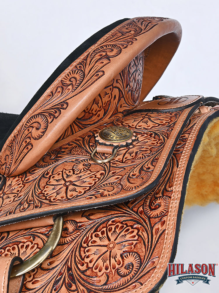 Bar H Equine American Leather Horse Saddle Tack One Ear Headstall | Breast Collar Browband Wither Strap Set BER252