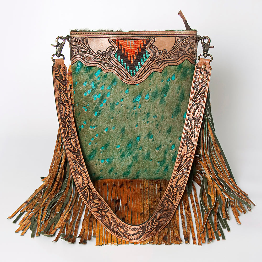 ADBGS192AA American Darling Hand Tooled Hair On Genuine Leather Women Bag Western Handbag Purse