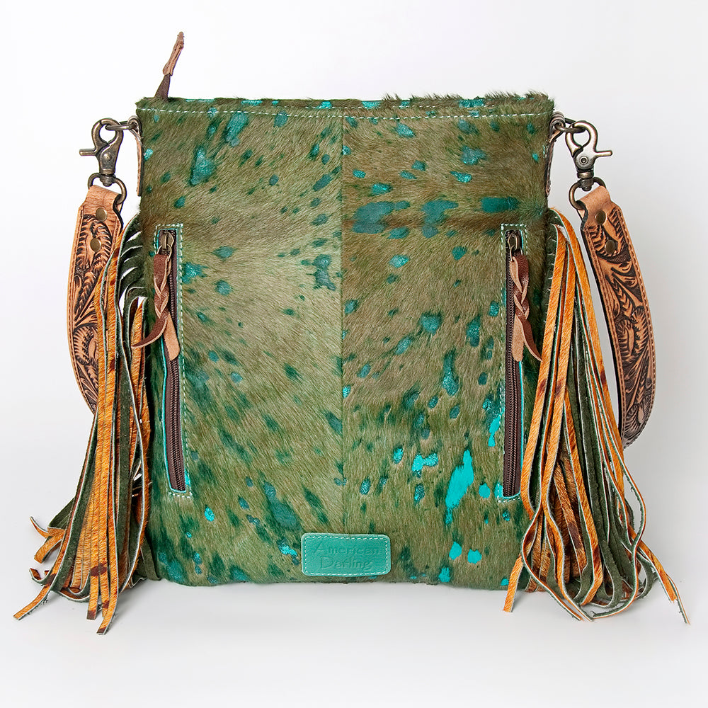 ADBGS192AA American Darling Hand Tooled Hair On Genuine Leather Women Bag Western Handbag Purse