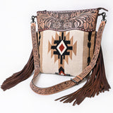 American Darling Cross Body Hand Tooled Saddle Blanket Genuine Leather Western Women Bag Handbag Purse | Crossbody for Cute