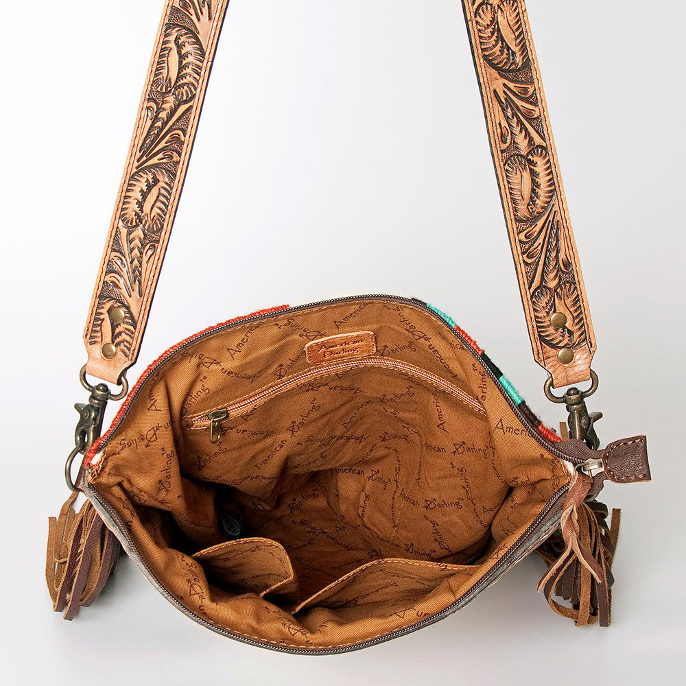 American Darling Cross Body Hand Tooled Saddle Blanket Genuine Leather Western Women Bag Handbag Purse | Crossbody for Cute