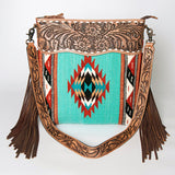 American Darling Cross Body Hand Tooled Saddle Blanket Genuine Leather Western Women Bag Handbag Purse | Crossbody for Cute