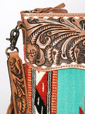 American Darling Cross Body Hand Tooled Saddle Blanket Genuine Leather Western Women Bag Handbag Purse | Crossbody for Cute