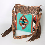 American Darling Cross Body Hand Tooled Saddle Blanket Genuine Leather Western Women Bag Handbag Purse | Crossbody for Cute
