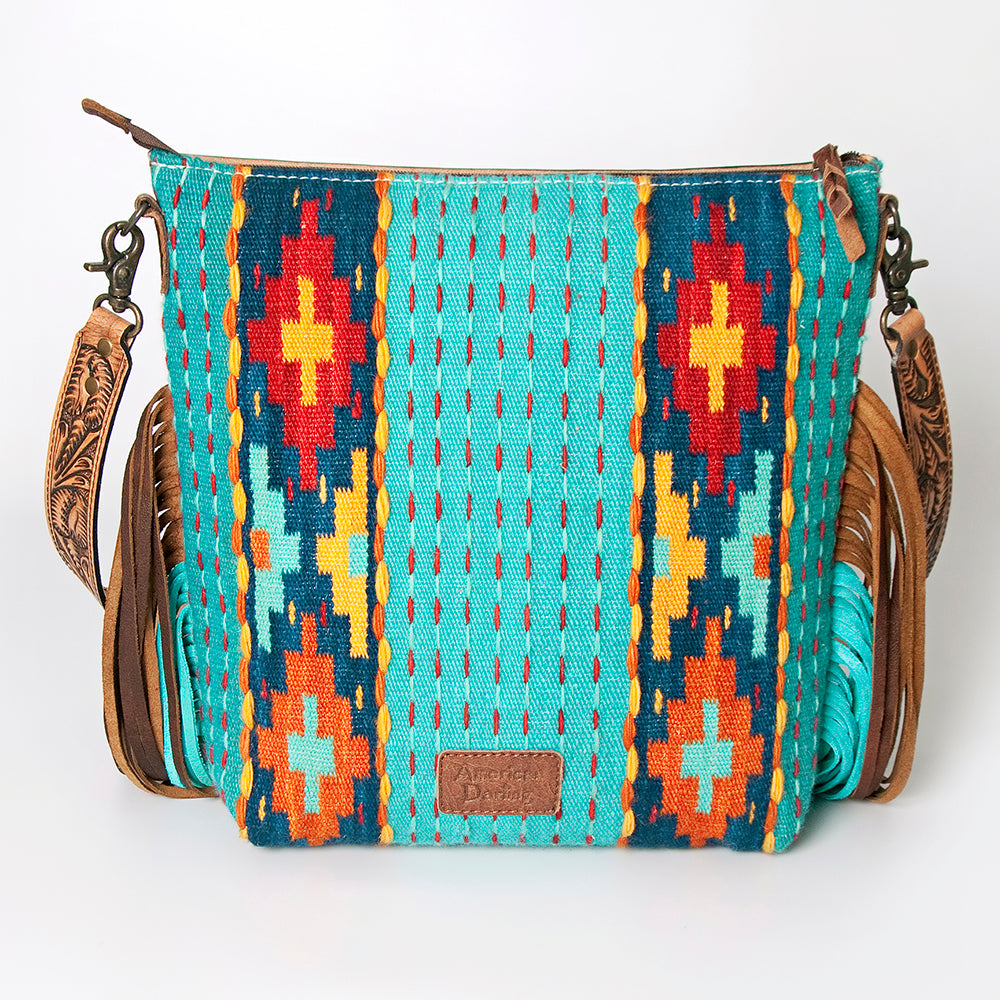 American Darling Cross Body Hand Tooled Saddle Blanket Genuine Leather Western Women Bag Handbag Purse | Crossbody for Cute