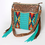 American Darling Cross Body Hand Tooled Saddle Blanket Genuine Leather Western Women Bag Handbag Purse | Crossbody for Cute