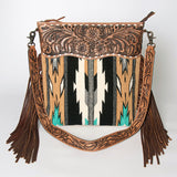 American Darling Cross Body Hand Tooled Saddle Blanket Genuine Leather Western Women Bag Handbag Purse | Crossbody for Cute