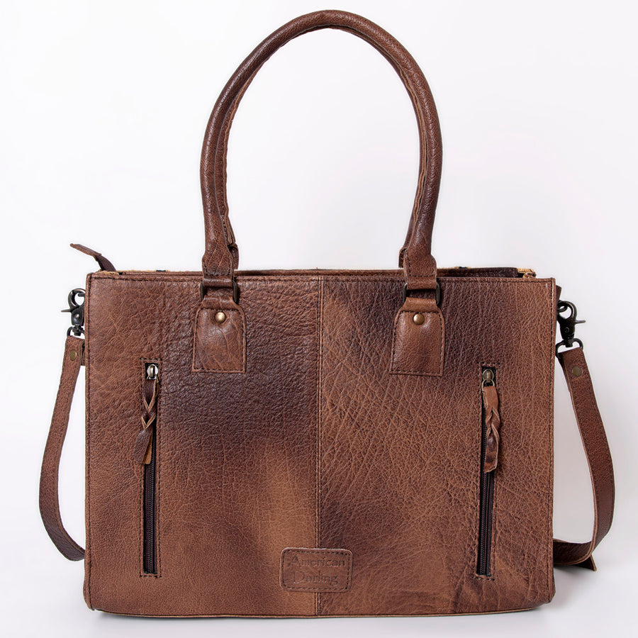 American Darling Tote Bag Hand Woven Saddle Blanket Genuine Leather Western Purse with YKK Zipper & Well-compartmentalized
