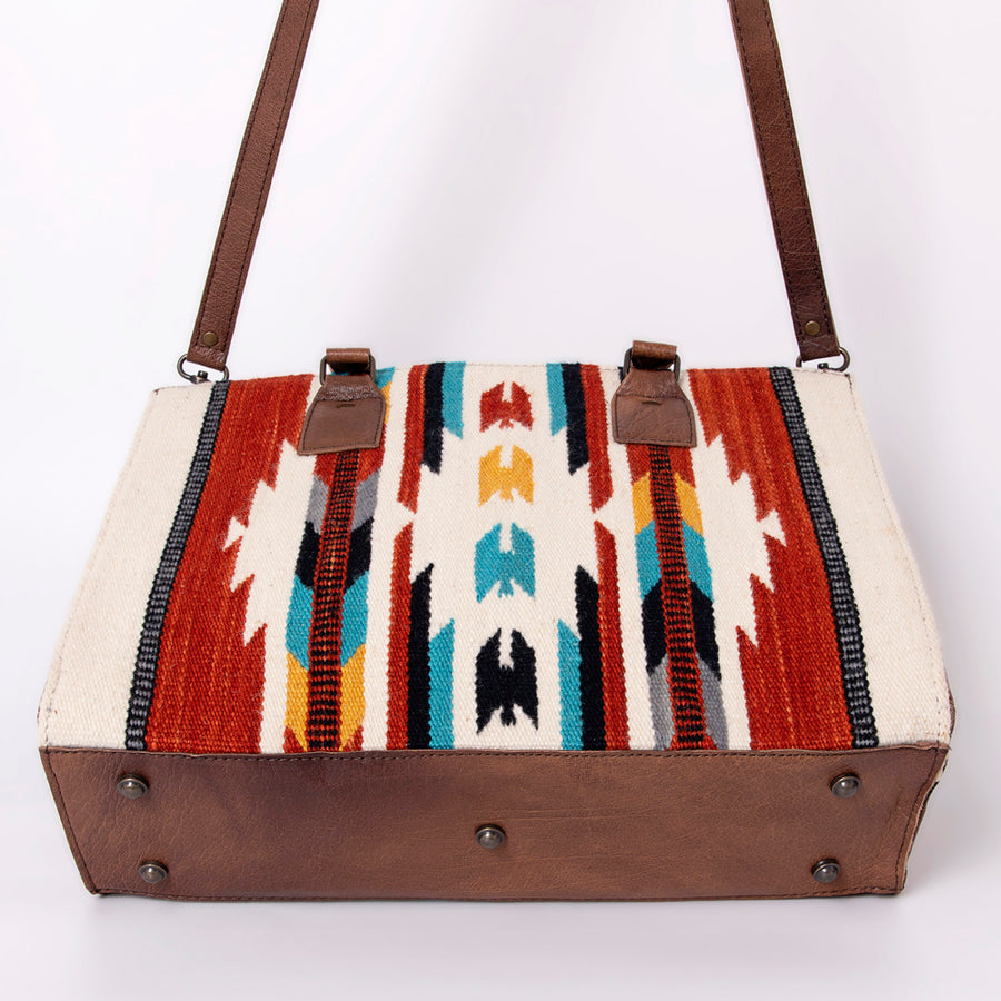 American Darling Tote Bag Hand Woven Saddle Blanket Genuine Leather Western Purse with YKK Zipper & Well-compartmentalized