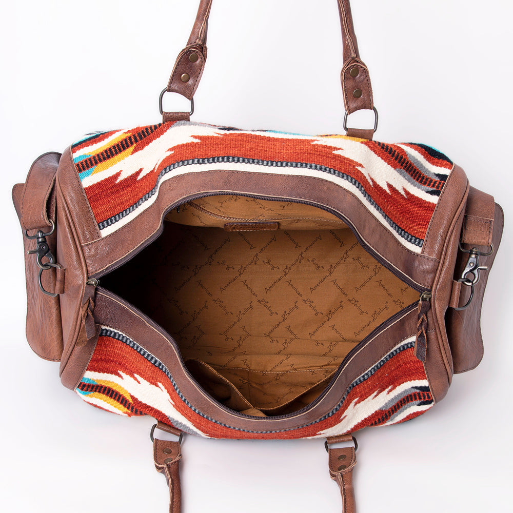 American Darling Duffel Saddle Blanket Genuine Leather Women Bag Western Handbag Purse| Handbag | Leather Duffel Bag