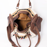 American Darling ADBG605E Duffel Saddle Blanket Genuine Leather Women Bag Western Handbag Purse