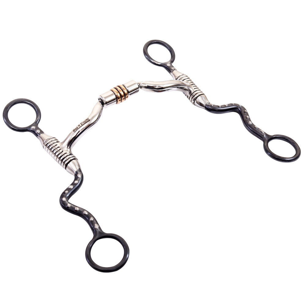 Bar H Equine Med Port Cavalry Shank Tongue Relief Bit W/Copper Roller Ring | Bits for Horses Horse Snaffle and bridles