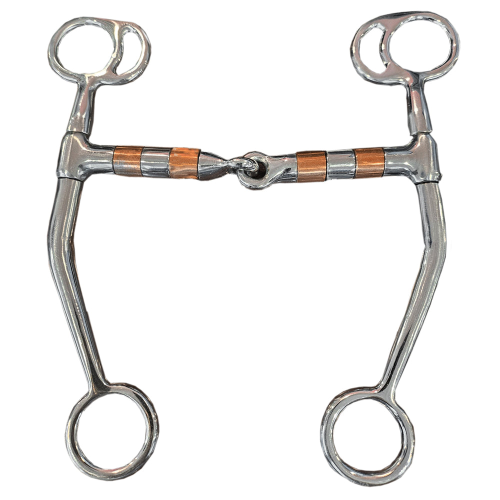 Bar H Equine Small Port Cavalry Shank Tongue Relief Bit W/Copper Roller Ring | Bits for Horses Horse Snaffle and bridles