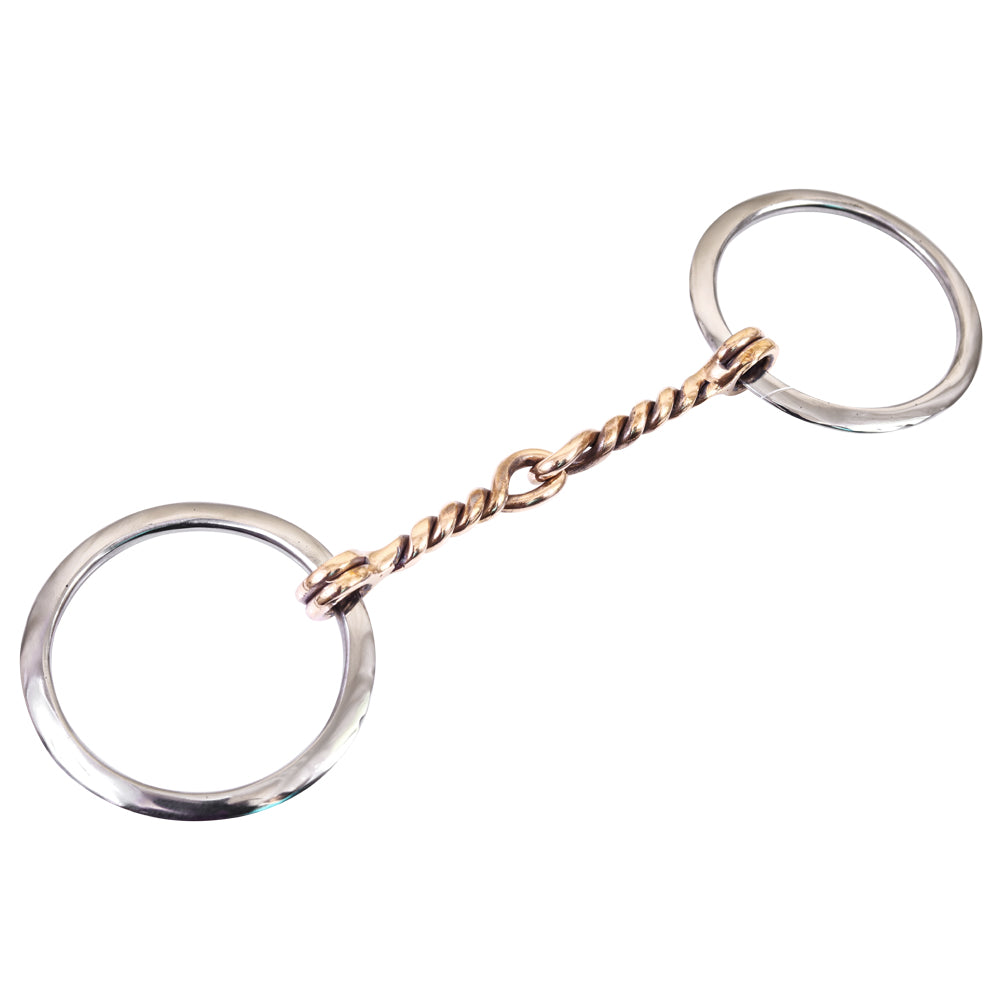 Bar H Equine Broken Twisted Wire Copper Mouth O Ring Snaffle Bit | Bits for Horses Horse and bridles