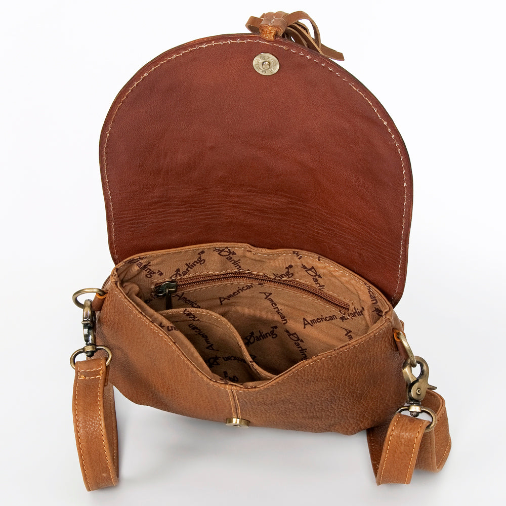 American Darling Messenger Hand Tooled Genuine Leather Western Women Bag Handbag Purse | Cute