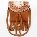 American Darling Messenger Hand Tooled Hair On Genuine Leather Western Women Bag Handbag Purse | Cute