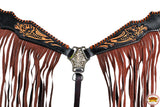 Western Horse Breastcollar Tack American Leather W/ Fringes Hilason