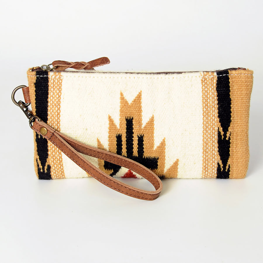 American Darling Wristlet Bag Handcrafted from Floral Embossed Damascus Genuine Leather with YKK Zipper and Wrist Strap