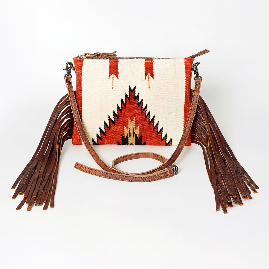 American Darling CrossBody Bag Saddle Blanket Fabric Genuine Leather Western Women Handbag Purse | for Cute Travel