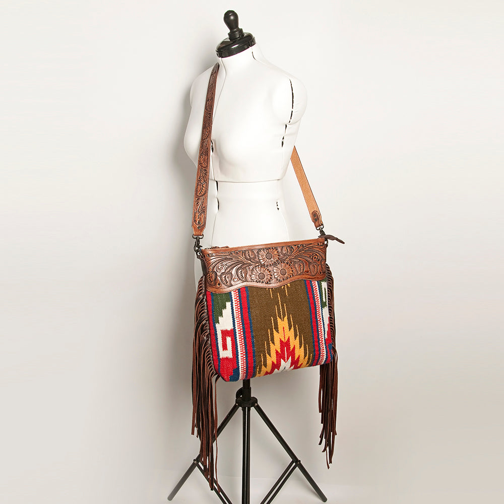 American Darling Signature Crossbody Hand Tooled Saddle Blanket Genuine Leather women bag western handbag purse