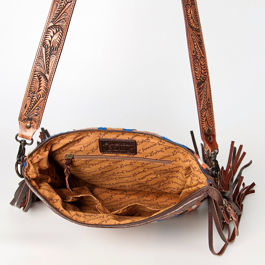 American Darling Signature Crossbody Hand Tooled Saddle Blanket Genuine Leather women bag western handbag purse