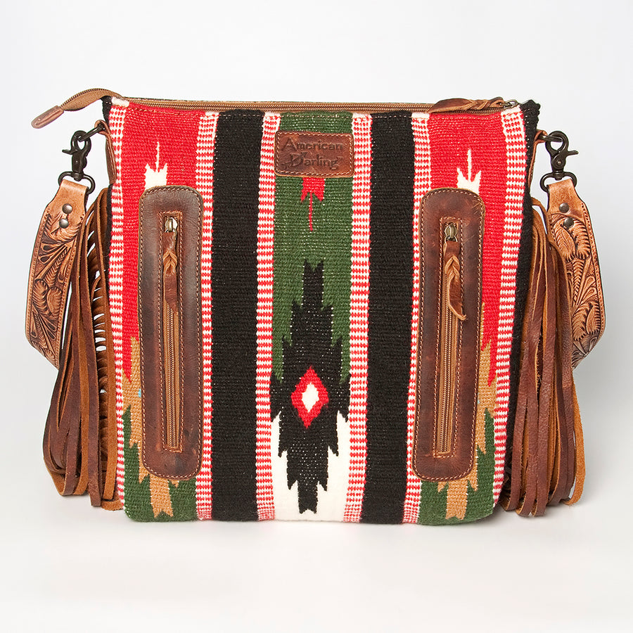 American Darling Signature Crossbody Hand Tooled Saddle Blanket Genuine Leather women bag western handbag purse