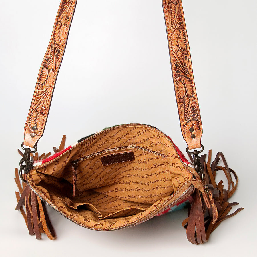 American Darling Signature Crossbody Hand Tooled Saddle Blanket Genuine Leather women bag western handbag purse