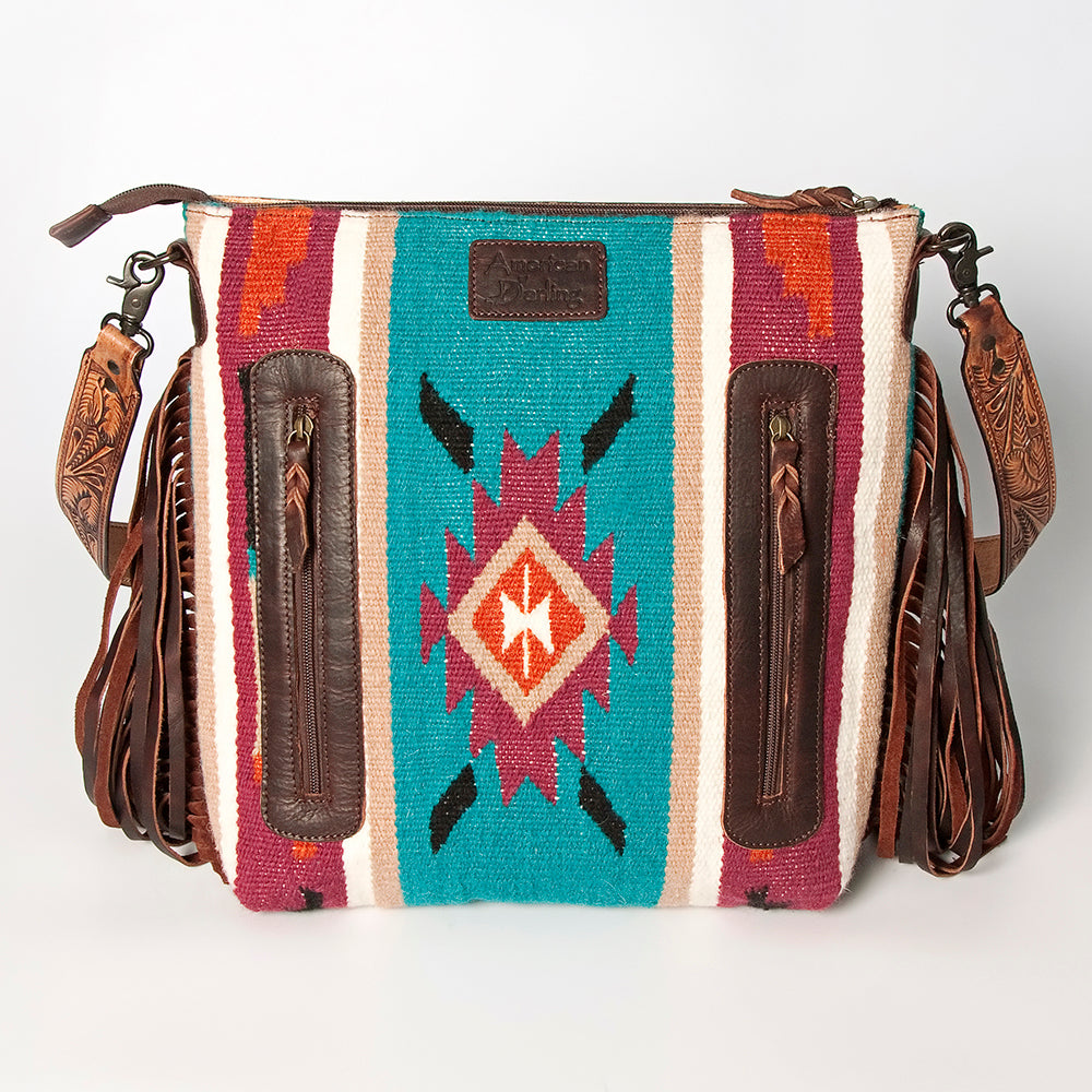 American Darling Signature Crossbody Hand Tooled Saddle Blanket Genuine Leather women bag western handbag purse