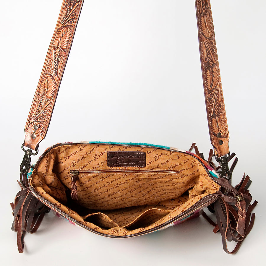 American Darling Signature Crossbody Hand Tooled Saddle Blanket Genuine Leather women bag western handbag purse