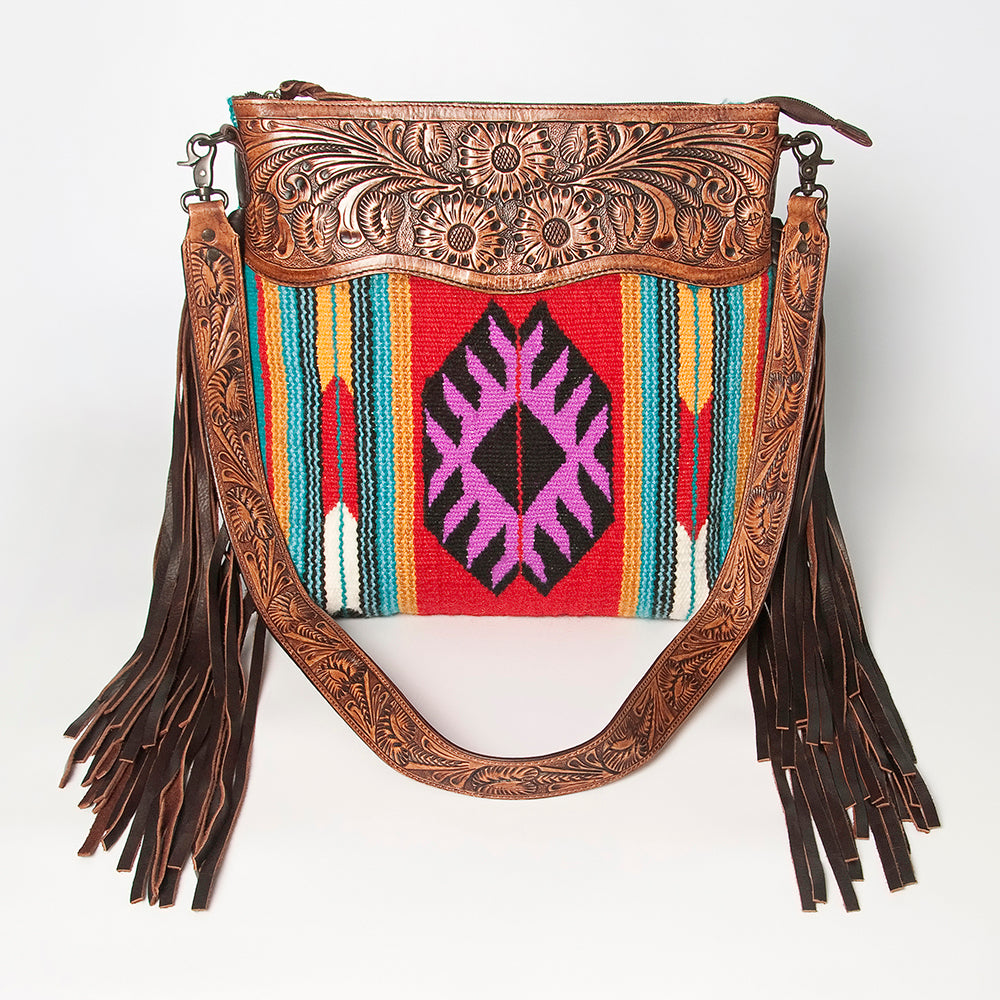 American Darling Signature Crossbody Hand Tooled Saddle Blanket Genuine Leather women bag western handbag purse