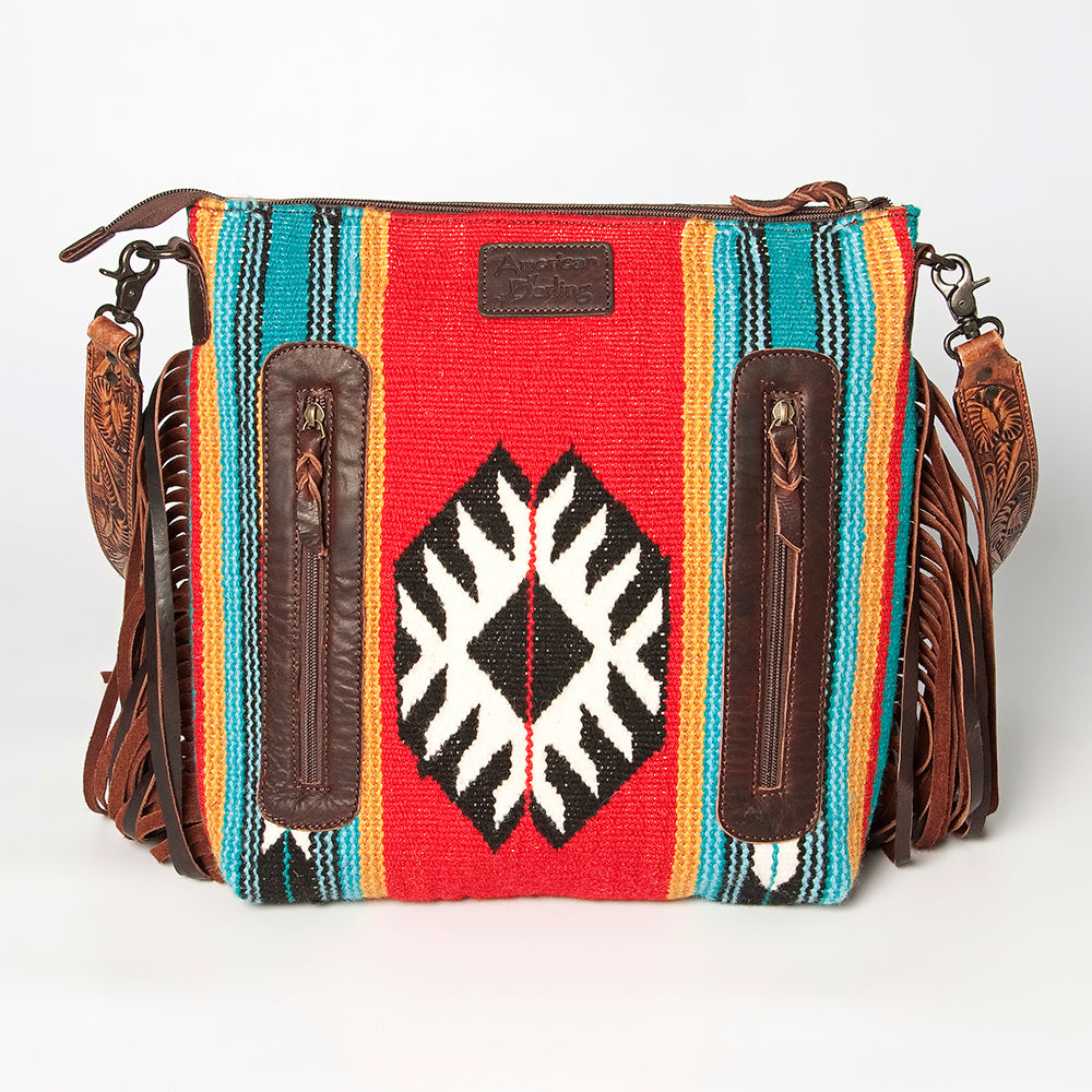 American Darling Signature Crossbody Hand Tooled Saddle Blanket Genuine Leather women bag western handbag purse