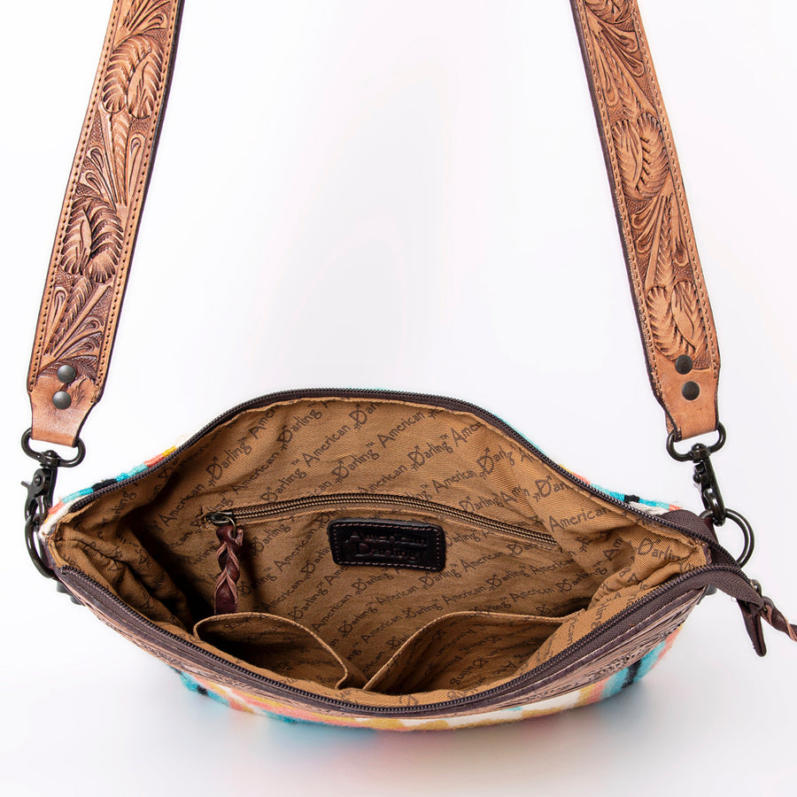 American Darling Signature Crossbody Hand Tooled Saddle Blanket Genuine Leather women bag western handbag purse