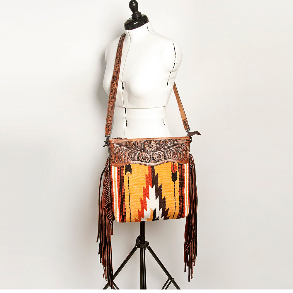 American Darling Signature Crossbody Hand Tooled Saddle Blanket Genuine Leather women bag western handbag purse