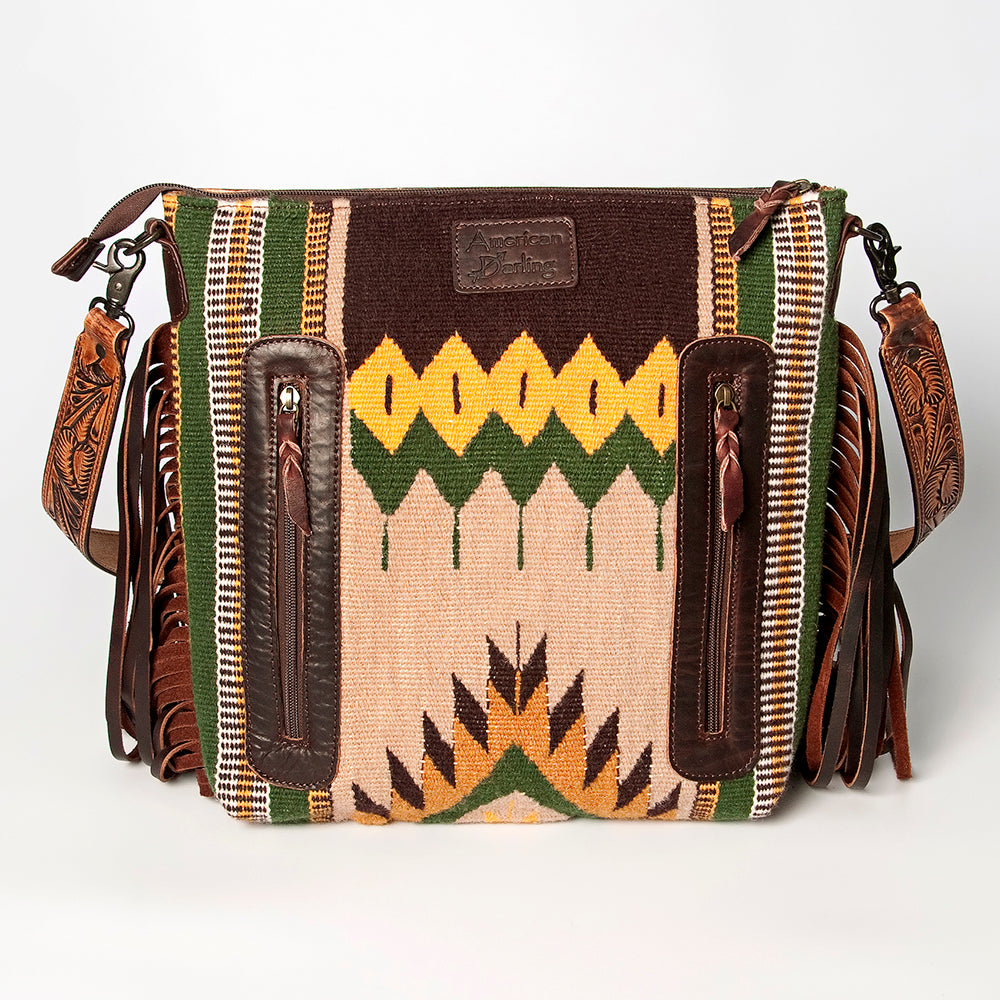 American Darling Signature Crossbody Hand Tooled Saddle Blanket Genuine Leather women bag western handbag purse