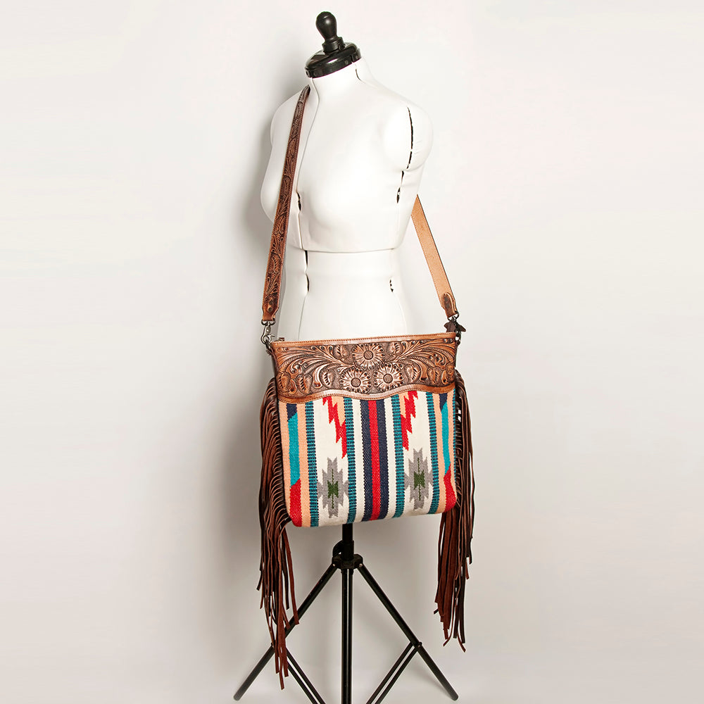 American Darling Signature Crossbody Hand Tooled Saddle Blanket Genuine Leather women bag western handbag purse