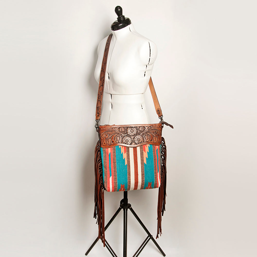 American Darling Signature Crossbody Hand Tooled Saddle Blanket Genuine Leather women bag western handbag purse